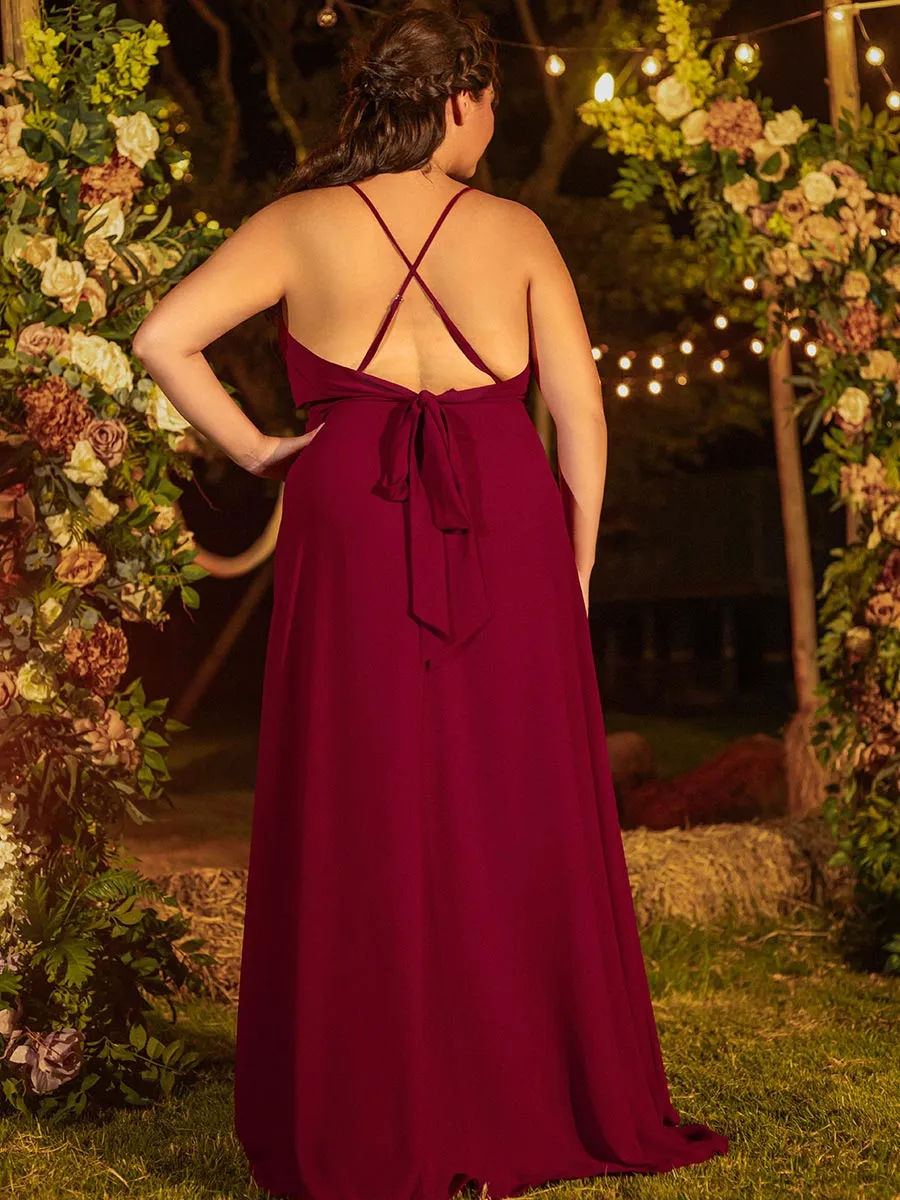 2025 Burgundy Mother Of The Bride Dresses Plus Size Sleeveless Slip