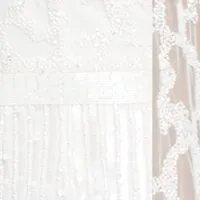 ADRIANNA PAPELL Womens White Beaded Sequined Zippered Printed Long Sleeve Illusion Neckline Above The Knee Formal Sheath Dress