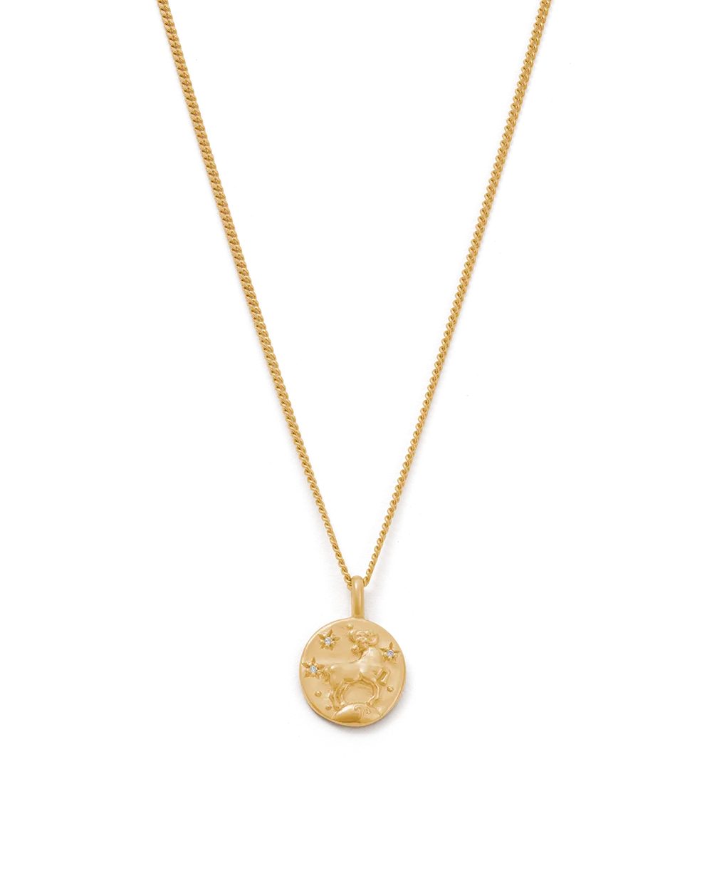 Aries Petite Zodiac Necklace - Gold