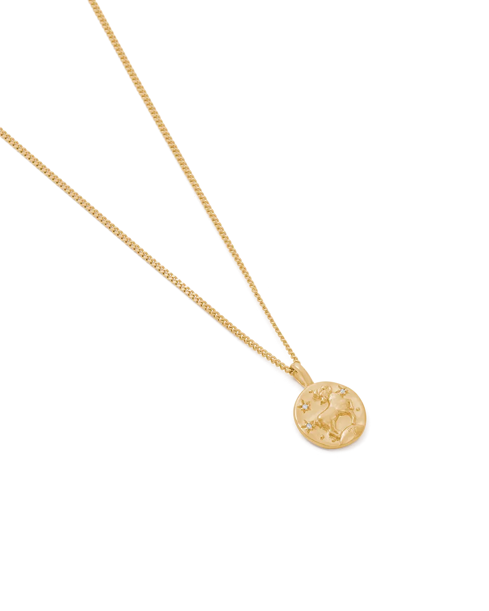 Aries Petite Zodiac Necklace - Gold
