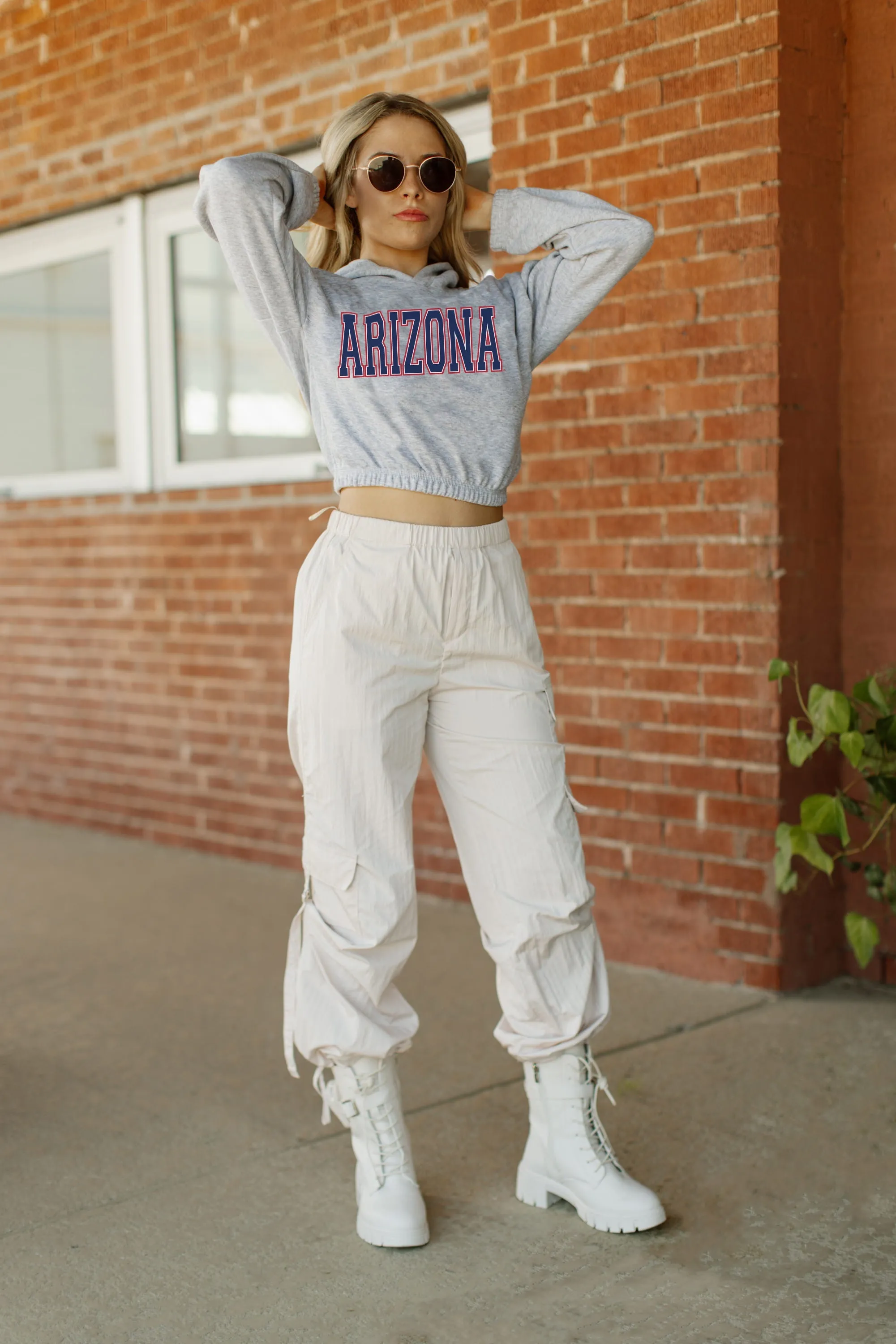 ARIZONA WILDCATS HEADED TO VICTORY BANDED CROPPED HOODIE BY MADI PREWETT TROUTT