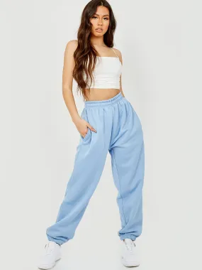 Barbara Oversized Fleeced Joggers In Blue