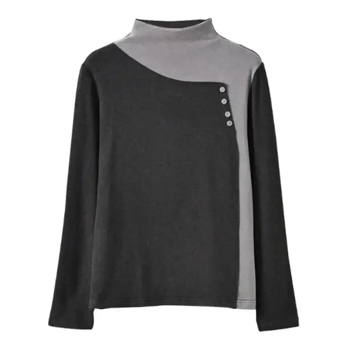 💃[Best Gift for Her] Fashion Casual Button-Spliced Warm Top