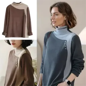 💃[Best Gift for Her] Fashion Casual Button-Spliced Warm Top