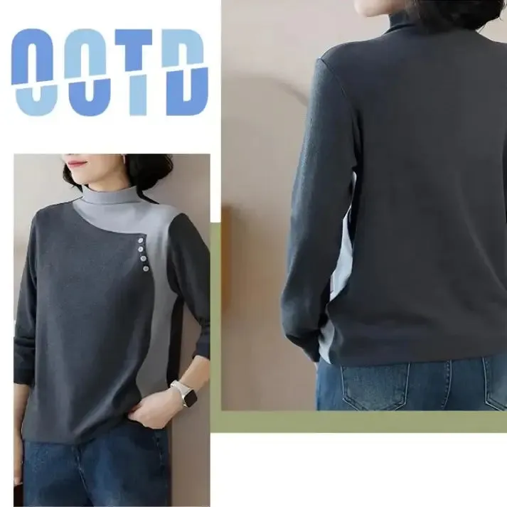 💃[Best Gift for Her] Fashion Casual Button-Spliced Warm Top
