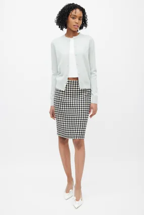 Black & Cream Wool Gingham Skirt