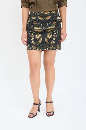 Black & Multicolour Camo Skirt