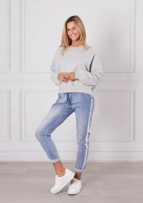 Boston Denim Joggers - Light Blue Wash