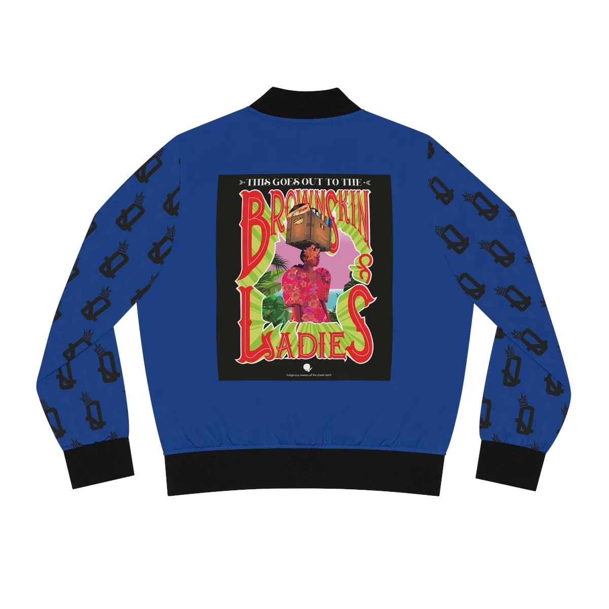 Brown Skin Ladies (Blue) Bomber Jacket
