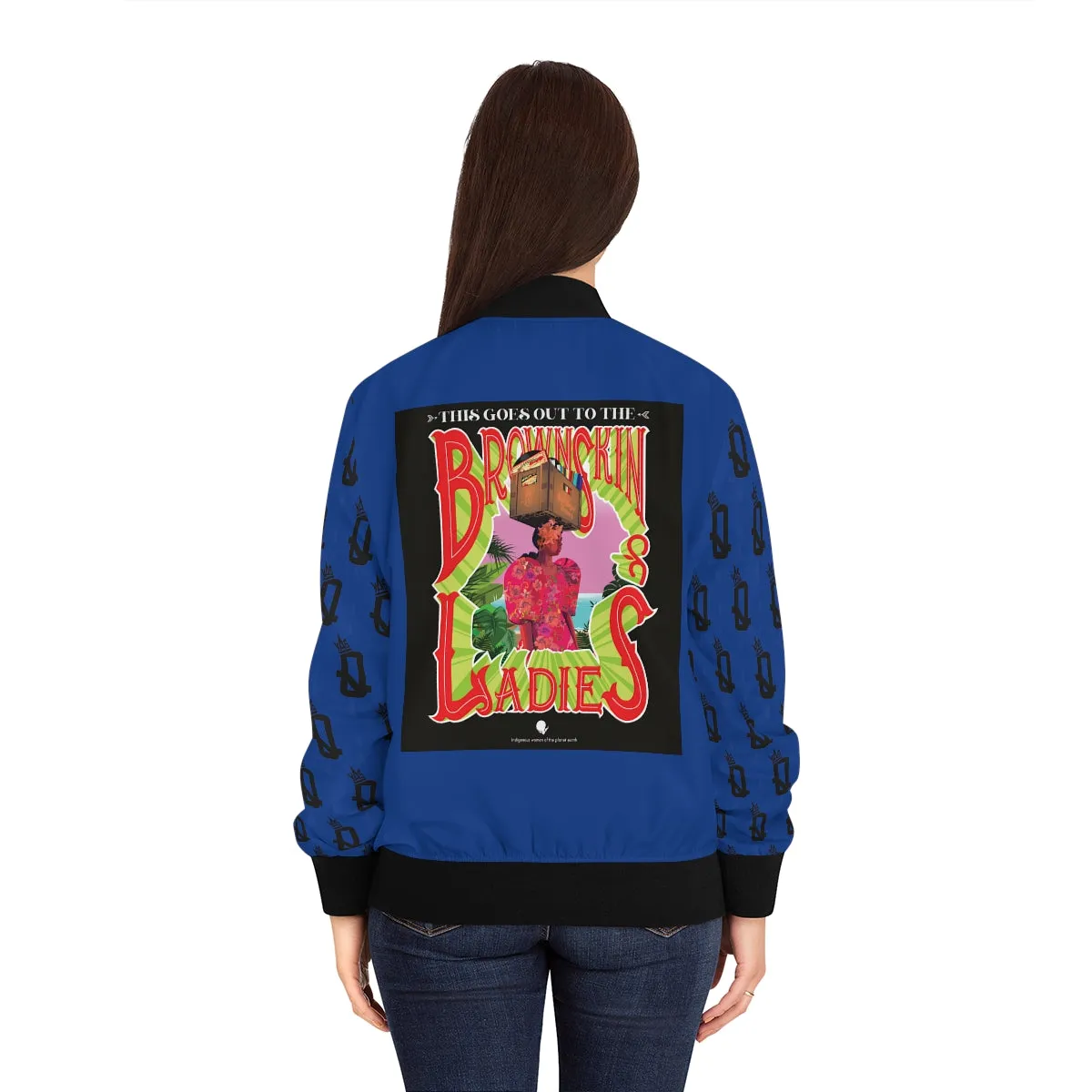Brown Skin Ladies (Blue) Bomber Jacket
