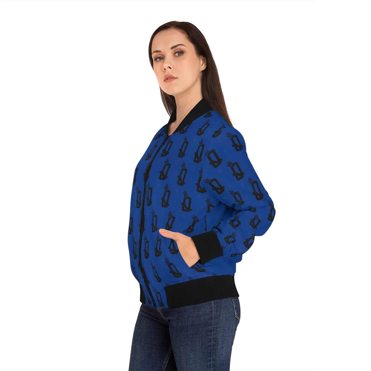 Brown Skin Ladies (Blue) Bomber Jacket