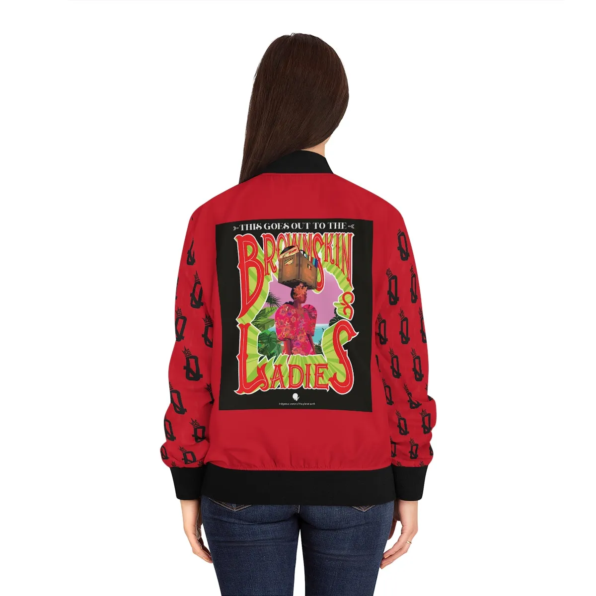 Brown Skin Ladies (RED) Bomber Jacket