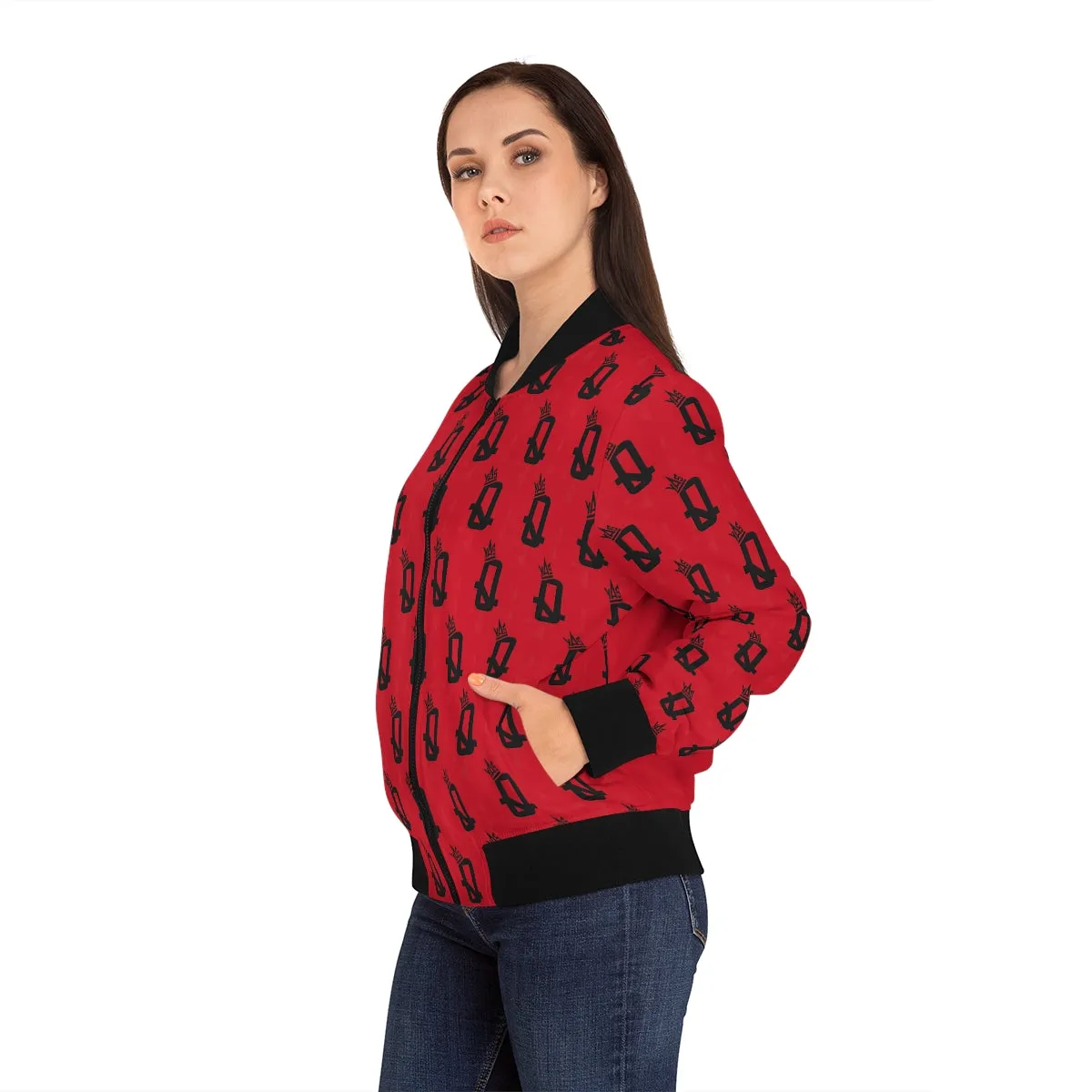 Brown Skin Ladies (RED) Bomber Jacket
