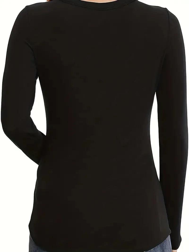 Camel Mock Neck Long Sleeve Shirt