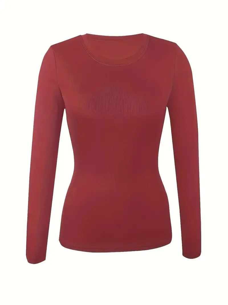 Camel Mock Neck Long Sleeve Shirt