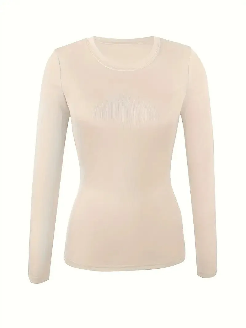 Camel Mock Neck Long Sleeve Shirt