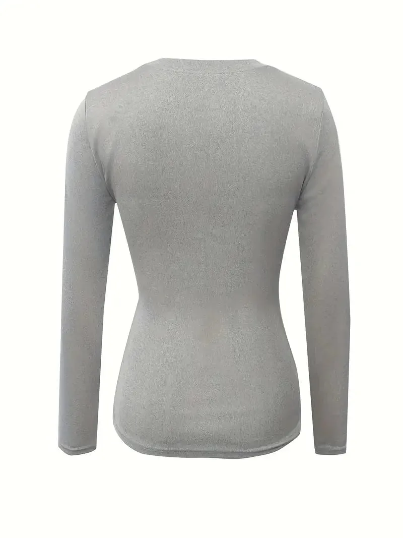 Camel Mock Neck Long Sleeve Shirt
