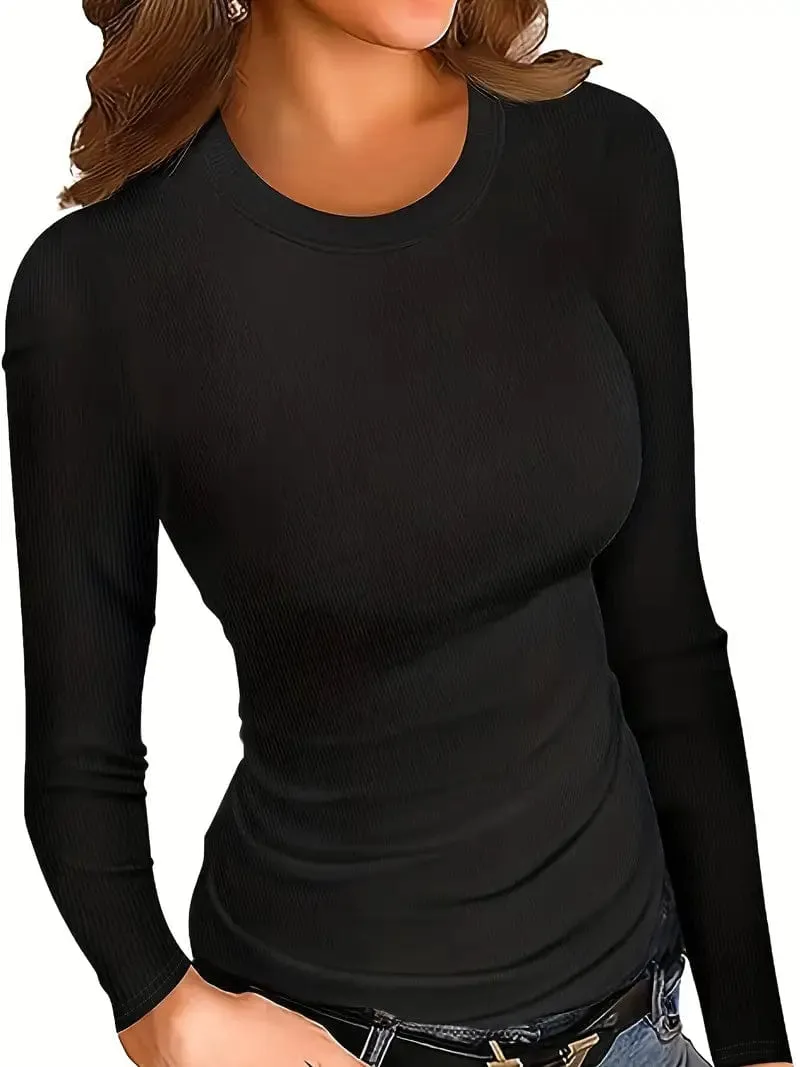 Camel Mock Neck Long Sleeve Shirt