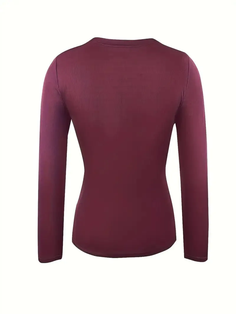 Camel Mock Neck Long Sleeve Shirt