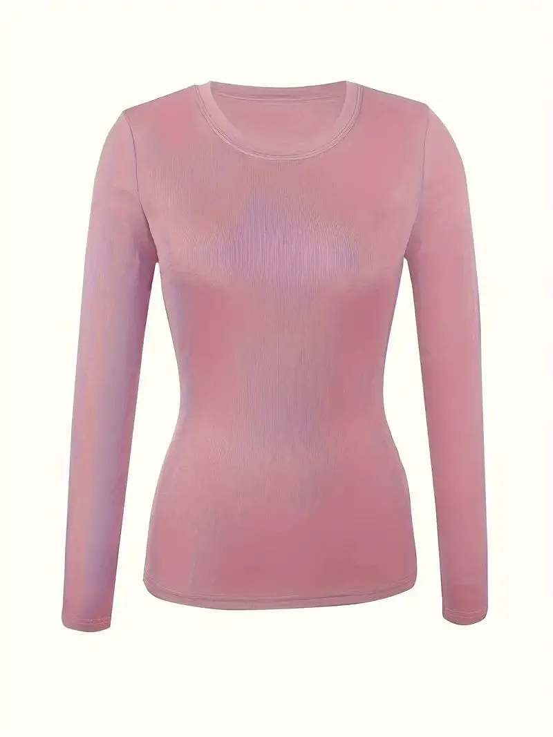 Camel Mock Neck Long Sleeve Shirt