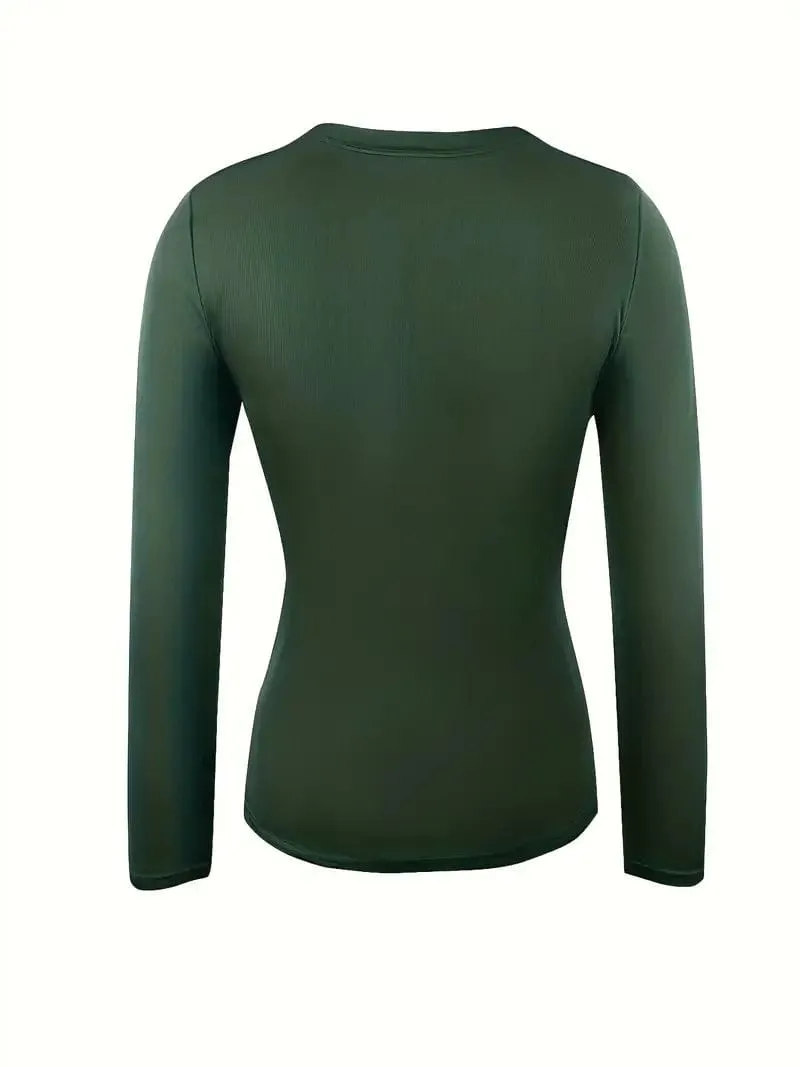 Camel Mock Neck Long Sleeve Shirt
