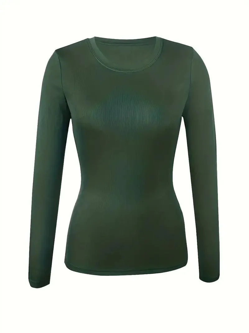 Camel Mock Neck Long Sleeve Shirt