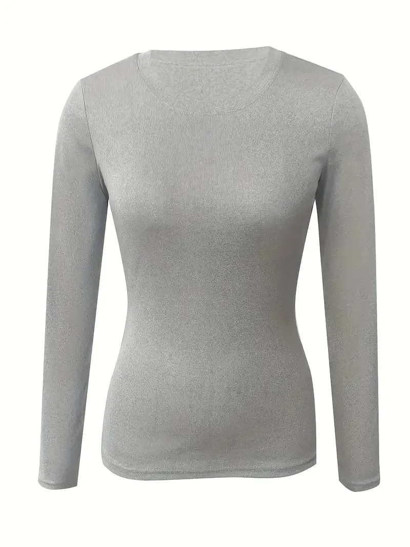 Camel Mock Neck Long Sleeve Shirt