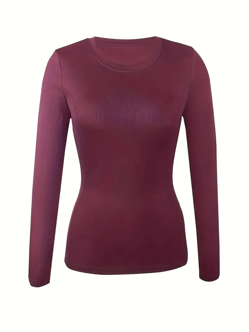 Camel Mock Neck Long Sleeve Shirt