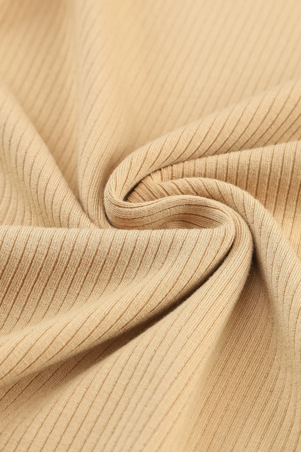 Camel Mock Neck Long Sleeve Shirt