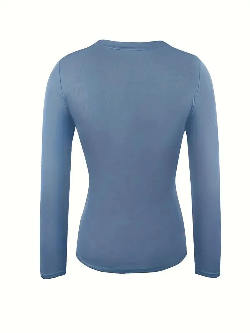 Camel Mock Neck Long Sleeve Shirt