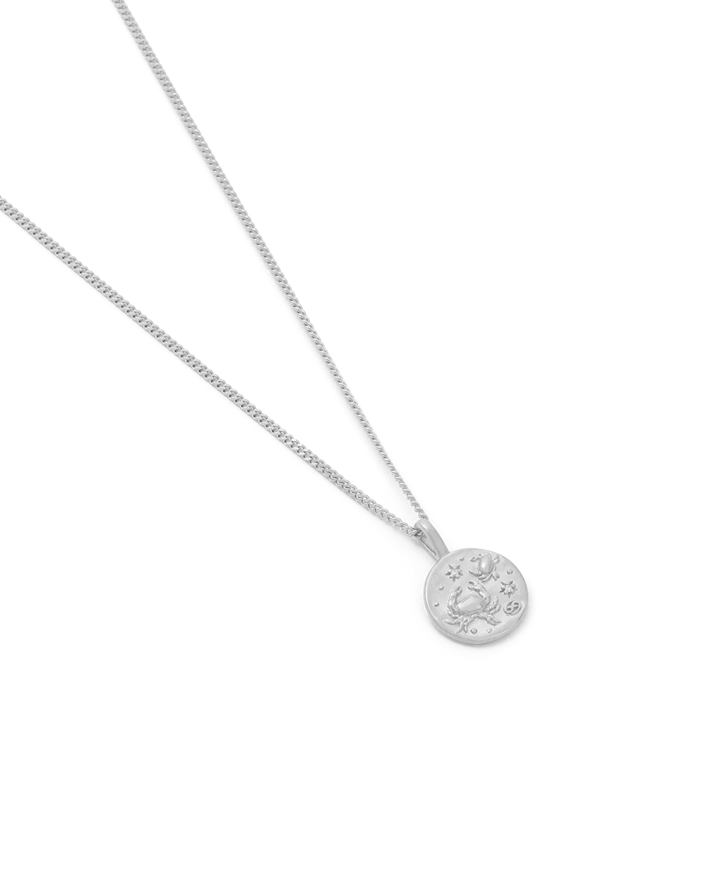 Cancer Petite Zodiac Necklace -Silver