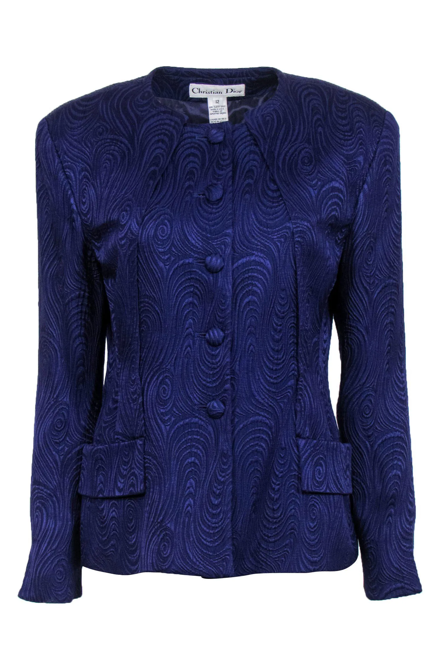Christian Dior - Purple Swirled Textured Blazer Sz 12