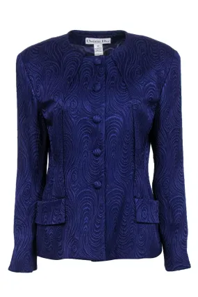 Christian Dior - Purple Swirled Textured Blazer Sz 12