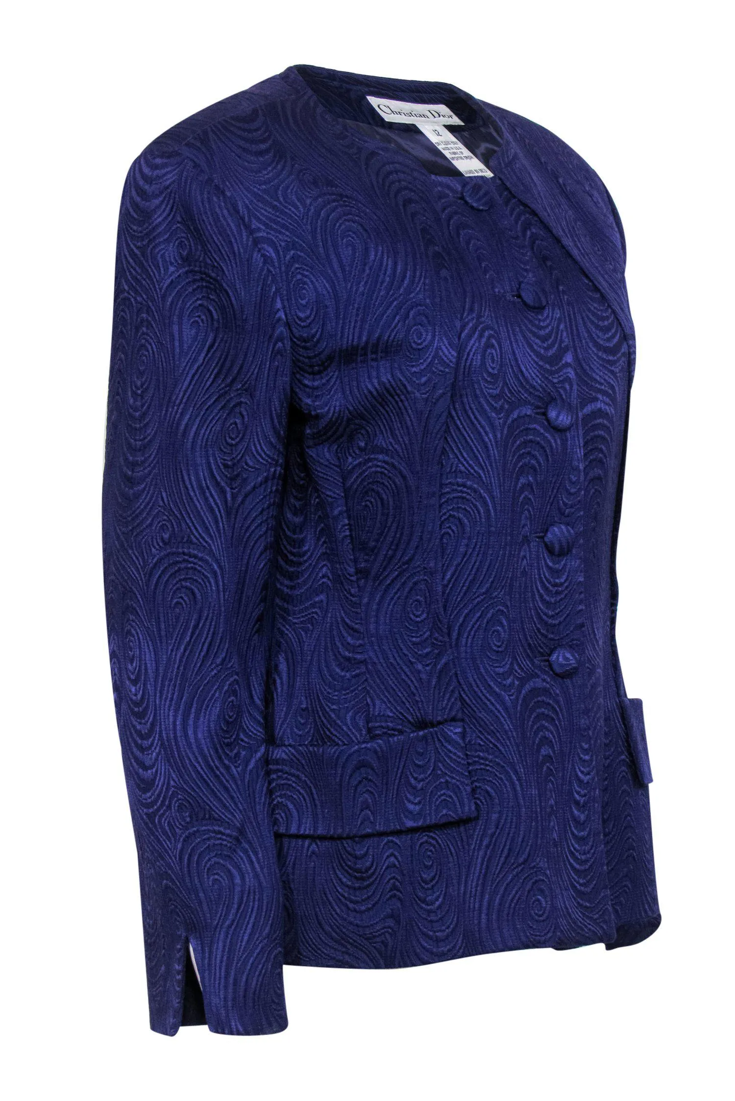 Christian Dior - Purple Swirled Textured Blazer Sz 12