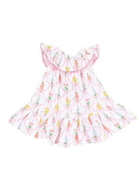 Circle Neck Ruffle Dress - Ribbon Bouquets