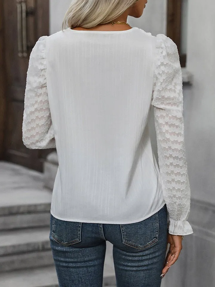 Cloud Whisper White Blouse Women Style