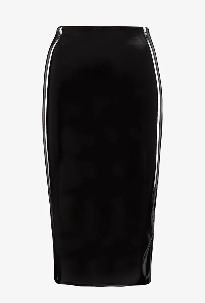 Commando Faux Patent Leather Midi Skirt - Black