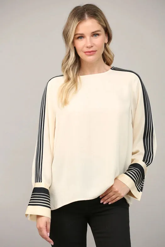 Contrast Stripe Detail Blouse