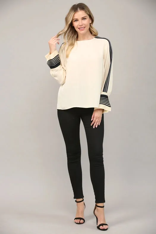 Contrast Stripe Detail Blouse