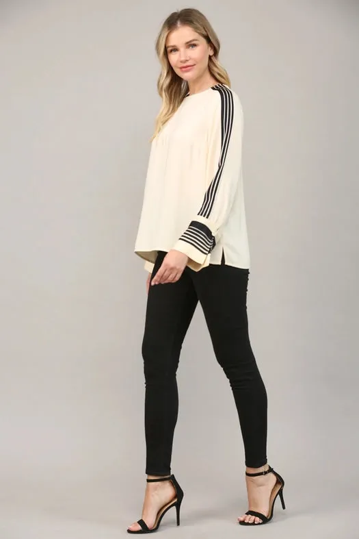 Contrast Stripe Detail Blouse