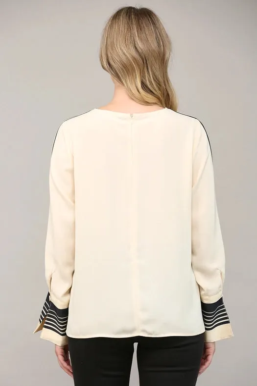 Contrast Stripe Detail Blouse