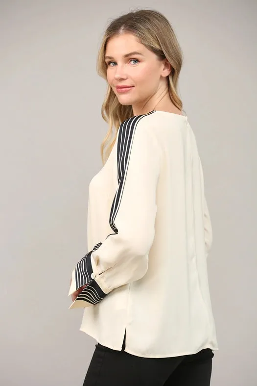 Contrast Stripe Detail Blouse