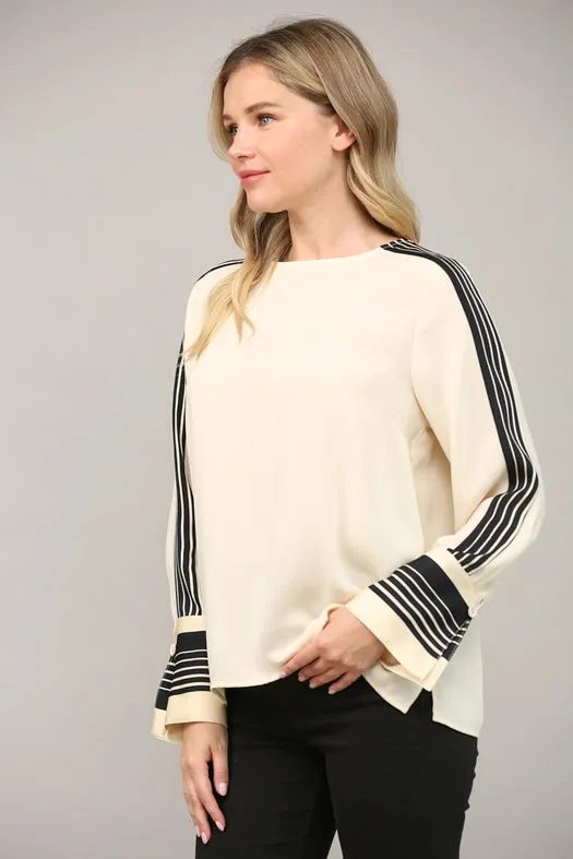 Contrast Stripe Detail Blouse