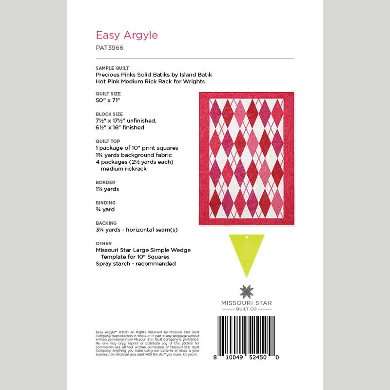 Digital Download - Easy Argyle Quilt Pattern by Missouri Star