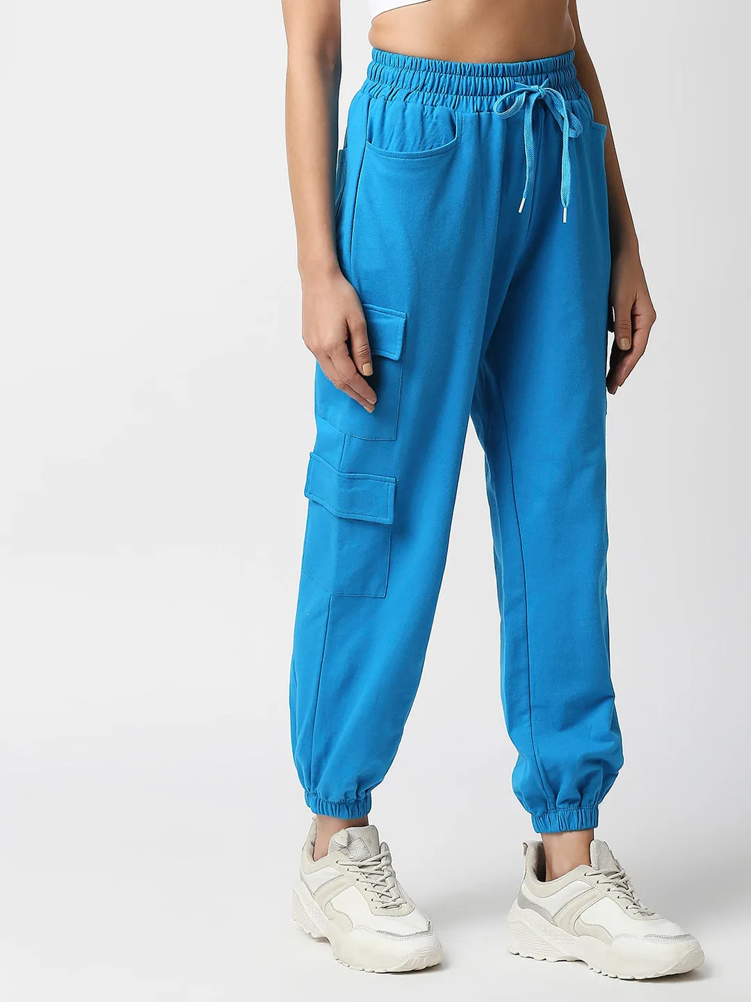 Disrupt Women's Cargo Pockets Blue Comfort Fit Jogger