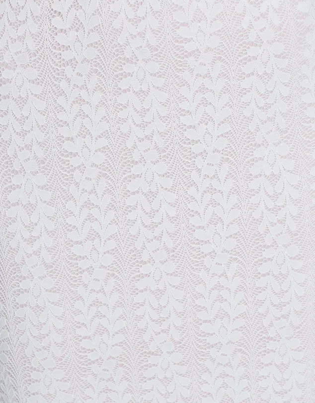 Fresh Soul White & Pink Lace Off Shoulder Dress