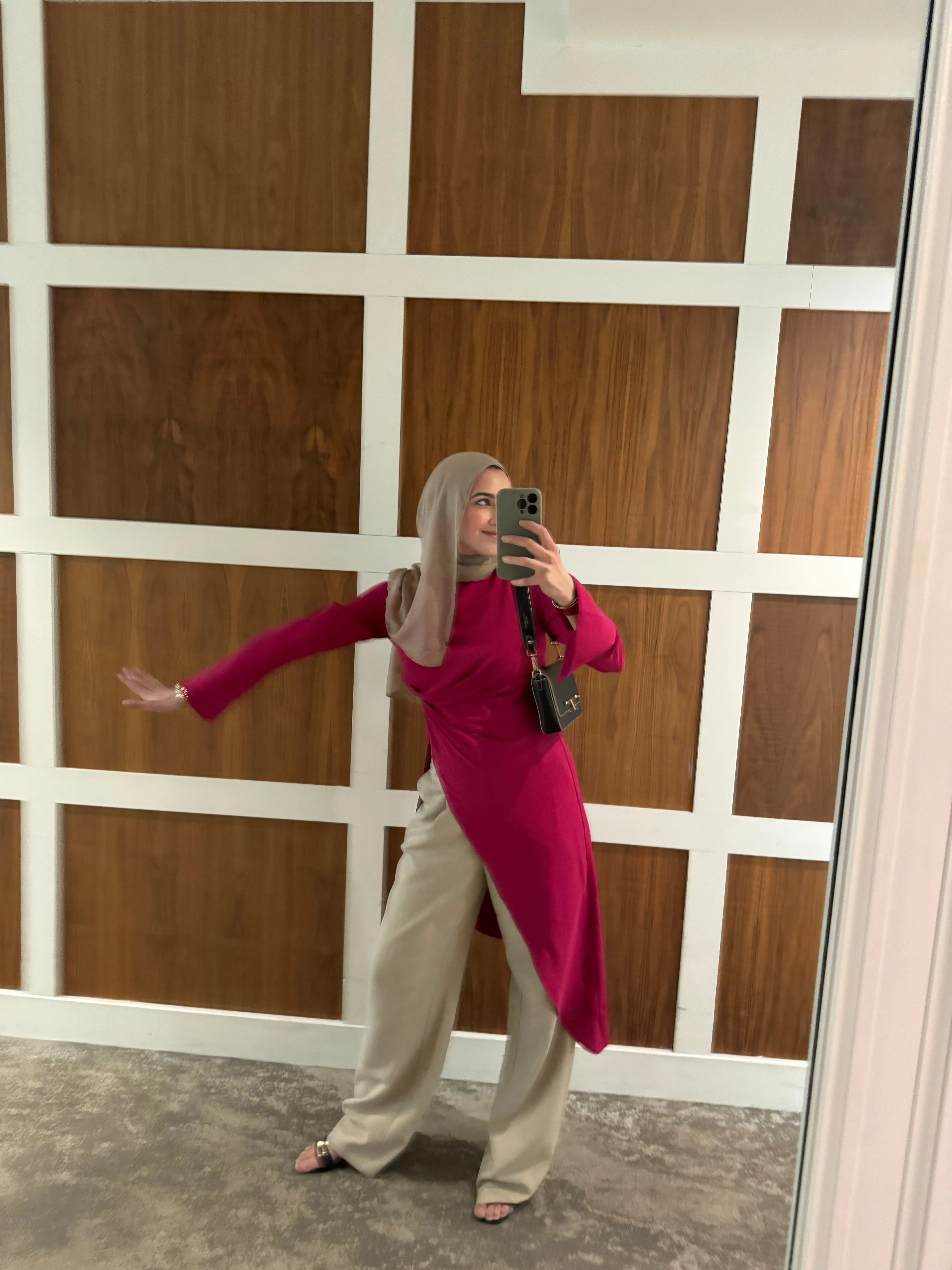 Fuchsia Asymmetric Slit Tunic