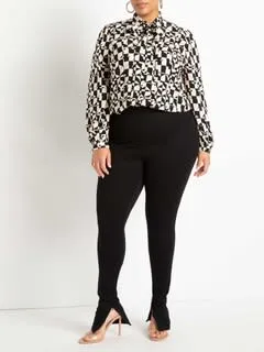 Gianna Inseam Slit Legging | Totally Black