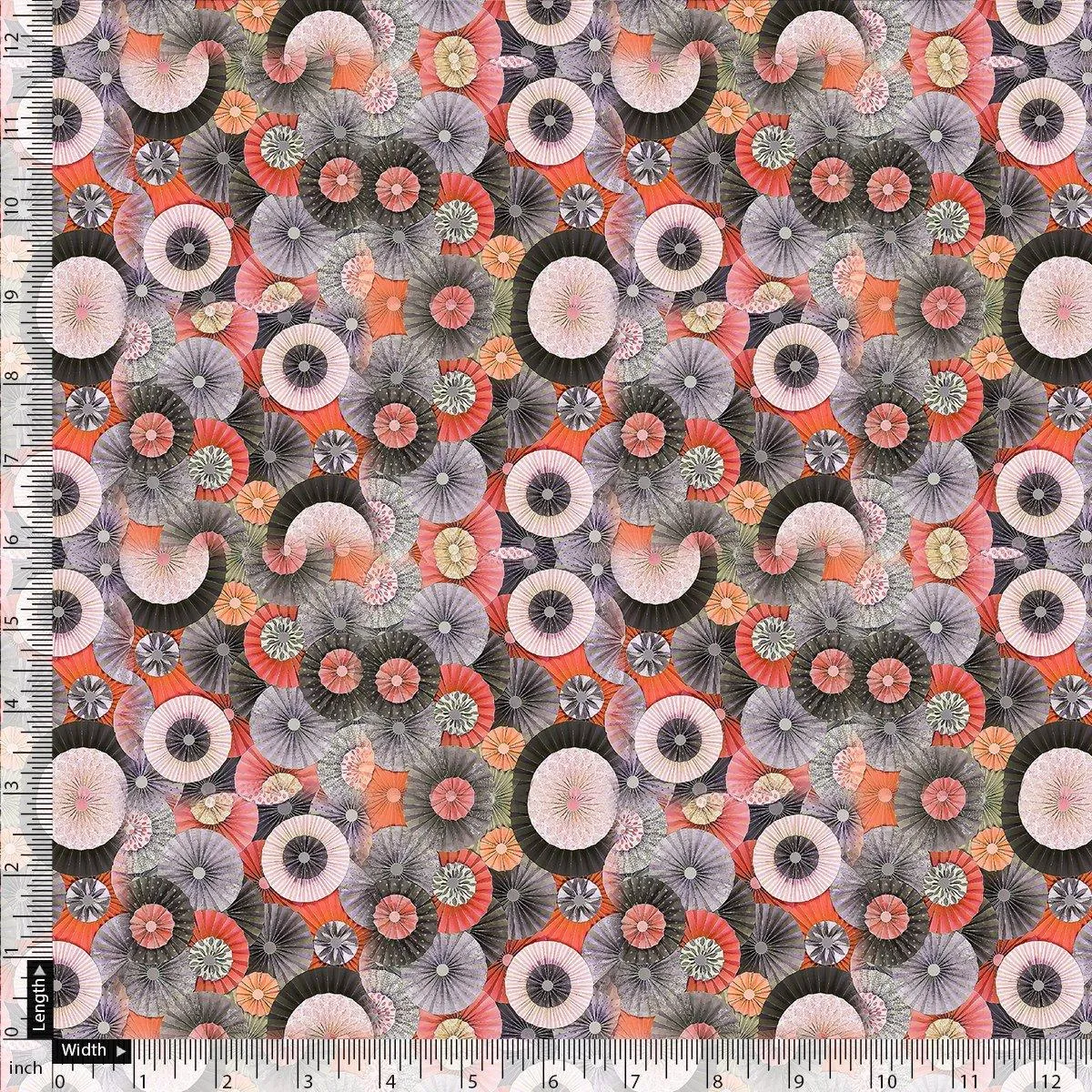 Glam Polished Multicolour Rounded Digital Printed Fabric - Weightless