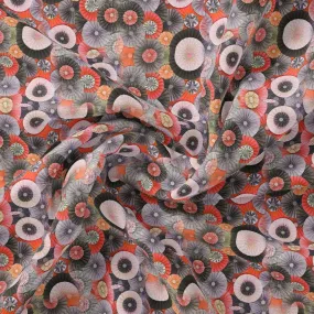 Glam Polished Multicolour Rounded Digital Printed Fabric - Weightless